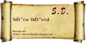 Séra Dávid névjegykártya